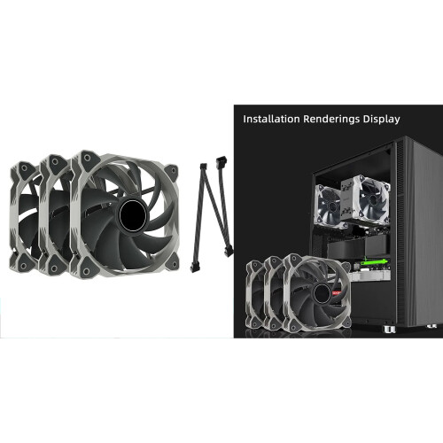 3Pcs 120mm Computer Fan Coolers PWM 4PIN PC Computer Cooling 1