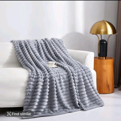 (silver, King size 200x240cm) King Size chunky ribbed Jacquard Throws