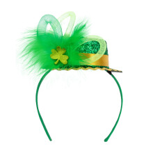 StPatrick Day Sequins Top Hat Hair Hoop Shamrock Cap Headband