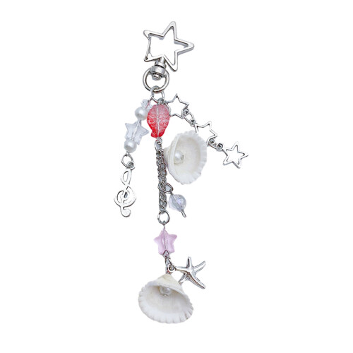 Shell Pendant Bead Keychain Ocean Inspired Strap Lanyard Bead