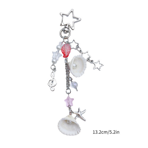 Shell Pendant Bead Keychain Ocean Inspired Strap Lanyard Bead 2