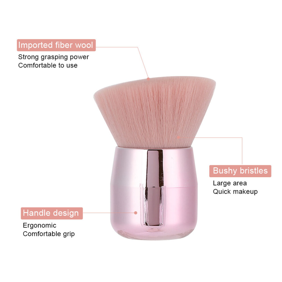 Portable Handle Makeup Brush Set, Fiber Wool, Oblique & Round Heads