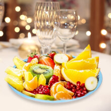 Hotel & Home Use 22cm Round Ceramic Plate - Elegant Dining Flat Dish
