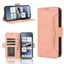 (For Nothing Phone 2a, Pink) Skin Feel Calf Texture Card Slots Leather Phone Case 2025