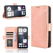 (For Nothing Phone 3a Pro, Pink) Skin Feel Calf Texture Card Slots Leather Phone Case 2025