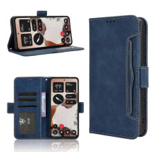 (For Nothing CMF Phone 2 Pro, Blue) Skin Feel Calf Texture Card Slots Leather Phone Case 2025