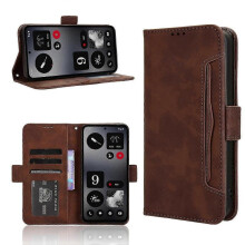 (For Nothing CMF Phone 1, Brown) Skin Feel Calf Texture Card Slots Leather Phone Case 2025