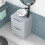 NES Home Nes Home Matte Grey 500mm Bathroom Freestanding Vanity Unit Round Ceramic Basin 4