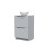 NES Home Nes Home Matte Grey 500mm Bathroom Freestanding Vanity Unit Round Ceramic Basin 5