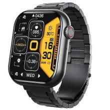 (unisex, Black Steel) F57 Smart Watch 1.9 inch Bluetooth Call Blood Glucose Siri Voice Assistant Blood Oxygen Sport Smartwatch 2025