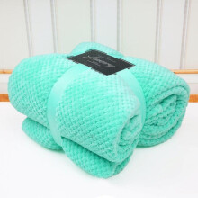 (Aqua, Single - 130x150cm) Popcorn Waffle Blankets Fleece Luxury Honecombe Style Throws Travel Sofa Settee Bed Warm Cosy Extra Large Super Soft Throw Overs Blankets Fo
