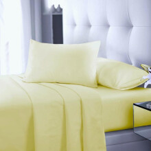 (Lemon, Double Flat Sheet) Flat Sheet Single Double King Super King Sizes Polycotton Wrinkle Fade Shrink Resistant Flat Sheets Ultra Soft Polycotton All Year Round Use