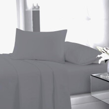 (Grey, Super King Flat Sheet) Flat Sheet Single Double King Super King Sizes Polycotton Wrinkle Fade Shrink Resistant Flat Sheets Ultra Soft Polycotton All Year Round Use