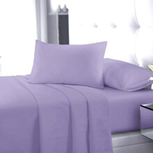 (Lilac, Pillowcase Pair Only) Flat Sheet Single Double King Super King Sizes Polycotton Wrinkle Fade Shrink Resistant Flat Sheets Ultra Soft Polycotton All Year Round Use