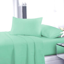 (Mint, Single Flat Sheet) Flat Sheet Single Double King Super King Sizes Polycotton Wrinkle Fade Shrink Resistant Flat Sheets Ultra Soft Polycotton All Year Round Use
