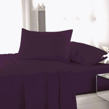 (Plum, Super King Flat Sheet) Flat Sheet Single Double King Super King Sizes Polycotton Wrinkle Fade Shrink Resistant Flat Sheets Ultra Soft Polycotton All Year Round Use