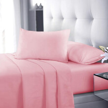 (Pink, Pillowcase Pair Only) Flat Sheet Single Double King Super King Sizes Polycotton Wrinkle Fade Shrink Resistant Flat Sheets Ultra Soft Polycotton All Year Round Use