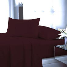 (Wine, Pillowcase Pair Only) Flat Sheet Single Double King Super King Sizes Polycotton Wrinkle Fade Shrink Resistant Flat Sheets Ultra Soft Polycotton All Year Round Use