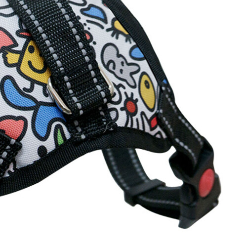 Imbracatura per cane stile sella M - Doodle colorato 2