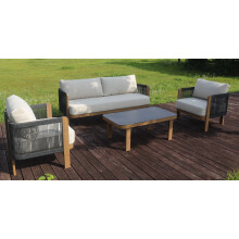 Aluminium Patio Sofa Set with Ceramic Coffee Table