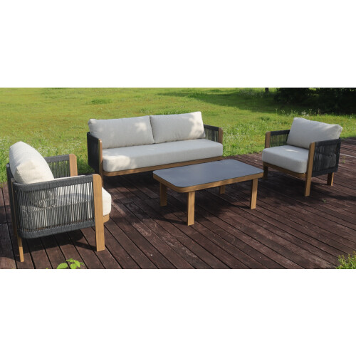 Aluminium Patio Sofa Set with Ceramic Coffee Table