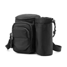 (Black) Men Shoulder Crossbody Bag Waist Pack With Removable Mug Pocket 2025