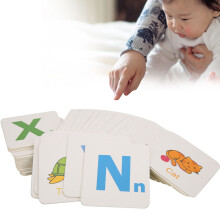 Pink 56pcs Kid Learning Cognitive Educational Card Set with Storage Box for Ages 3+