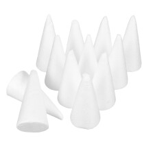 48 polsterkegel 15 cm weiß tannenbaum basteln