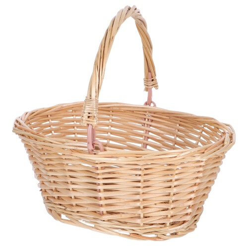 Willow Picnic Basket with Handle - Large Woven Storage Container