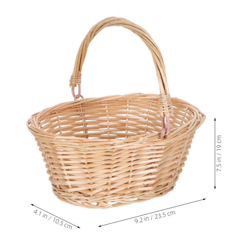 Willow Picnic Basket with Handle - Large Woven Storage Container 1