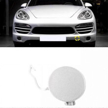 (Silver Front Left Side) Front Rear Bumper Tow Hook Hole Cover Cap For Porsche Cayenne 2011-2014 Plasti 2025
