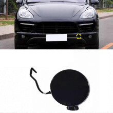(Black Front Left Side) Front Rear Bumper Tow Hook Hole Cover Cap For Porsche Cayenne 2011-2014 Plasti 2025