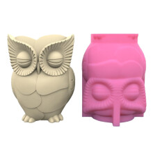 Owl Pen Holder Silicone Molds Table Ornament Mould Plaster