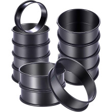 Pack of 12 Tart Molds Round Desserts Rings Nonstick English