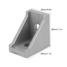 Aluminum Corner Mounts 50Pcs | Right Angle L Type for 2028 Profile Sections