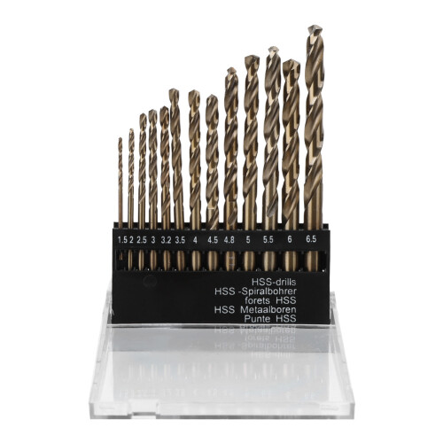 13Pcs High Speed Steel Twisted Drill Bits Set, 1.0-6.5mm 2