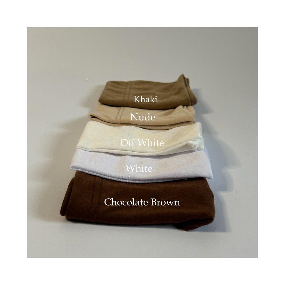 (White ) Tube Bonnet Undercap for Hijab, Breathable Cotton Hijab Cap for Women-image-OPC-PKG2TJH-NEW