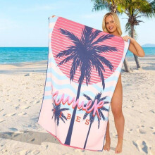 (Summer Vibes) Sand Free Jumbo Beach Towels Quick Dry Extra Large Bath Towel Lightweight Stripes and Printed Designs Holiday Towels Microfiber Sun lounging