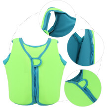 Unisex Kinder Schwimmweste – Neopren Schwimmtrainer mit Auftrieb, Grün, Größe M
