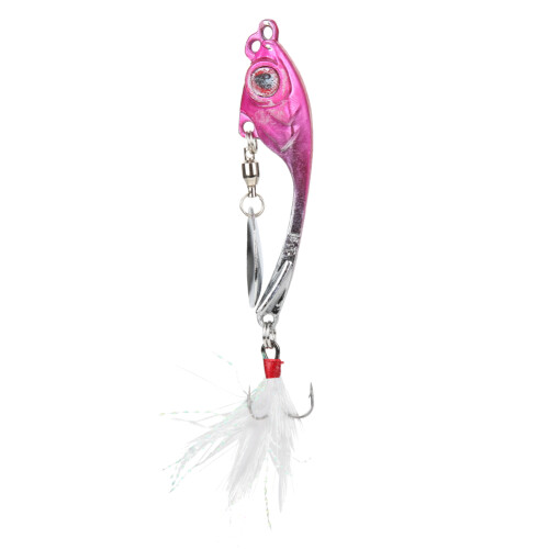 Zinklegierung drehender Federangelköder 8cm Pink 11g Schwimmköder 1