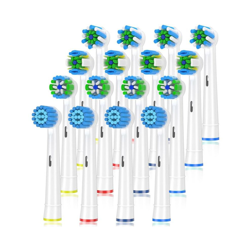 White (16Pcs One-Size) Toothbrush Heads Replacement, Comfort Toothbrush Heads Compatible With Braun Oral B 7000/Pro 1000/9600/5000/3000/8000 Electric