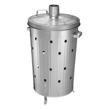 (Default) Crystals Large 90Ltr Incinerator for Garden Burning Rubbish Trash Paper - Galvanised Metal