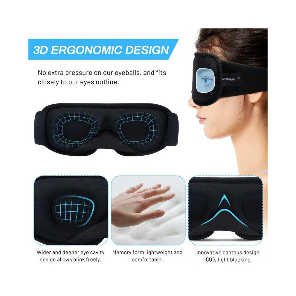 Blue (Multicolor, ) 3D Blackout Sleep Mask, Eye Mask For Sleeping, 3D Weighted Eye Mask Sleeping Mask For Women & Men, Comfortable & Breathable Sleep T