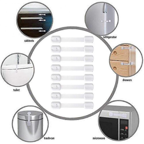 8pcs No Drilling Self Adhesive Refrigerator Durable for Cabinet Baby Safety Lock 2