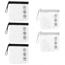 5pcs for Liquids Airport Makeup Organizer Clear Leakproof Travel Toiletry Bag