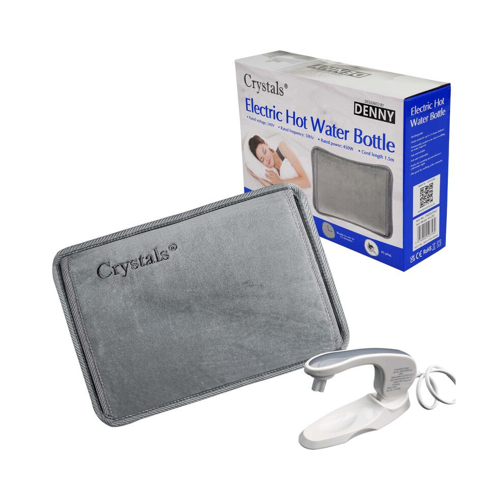 (Default) ELECTRIC RECHARGEABLE HOT WATER BOTTLE GREY BED HAND WARMER MASSAGING HEAT PAD Cover
