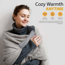 (Default) ELECTRIC RECHARGEABLE HOT WATER BOTTLE GREY BED HAND WARMER MASSAGING HEAT PAD Cover