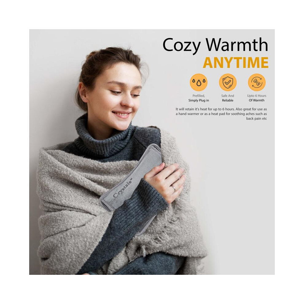 (Default) ELECTRIC RECHARGEABLE HOT WATER BOTTLE GREY BED HAND WARMER MASSAGING HEAT PAD Cover