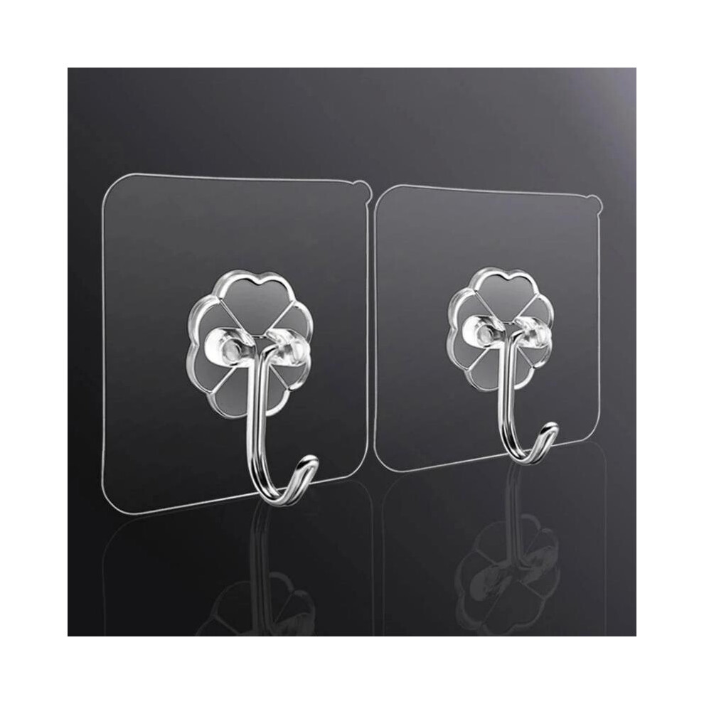 (Clear, One-Size) 20Pcs Transparent Sticky Hook, Self-Adhesive Wall Mounted Hook, Multifunctional Hook For Kitchen Bathroom Bedroom 5031832435291