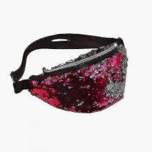 (Red) Women's Sequin Leather Chest Bag Leisure Travel Fashion Phone Fanny Pack PK 2025
